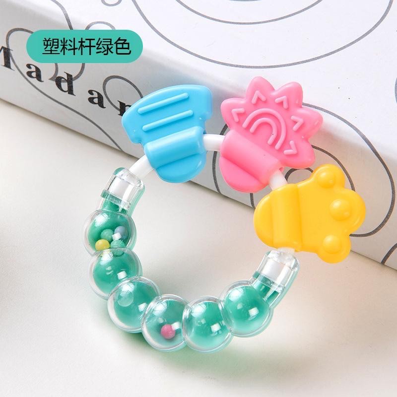 Teether Rattle Mainan Gigitan Anak Bayi Silikon / Mainan Genggam Gigit Kerincingan Bayi Teether Baby Silicone 3 12 Bulan Bpa Free-HIJAU