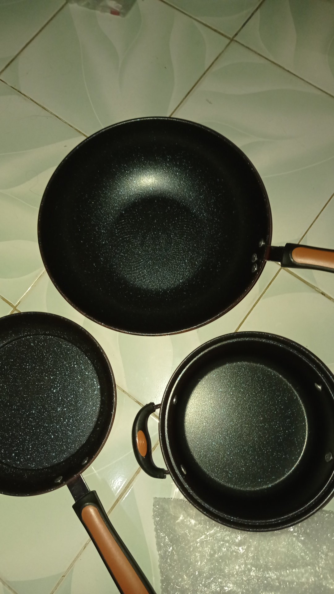 Gm Bear Marble Cookware Set 3 Pcs 1103 - Panci Set Marble Coating