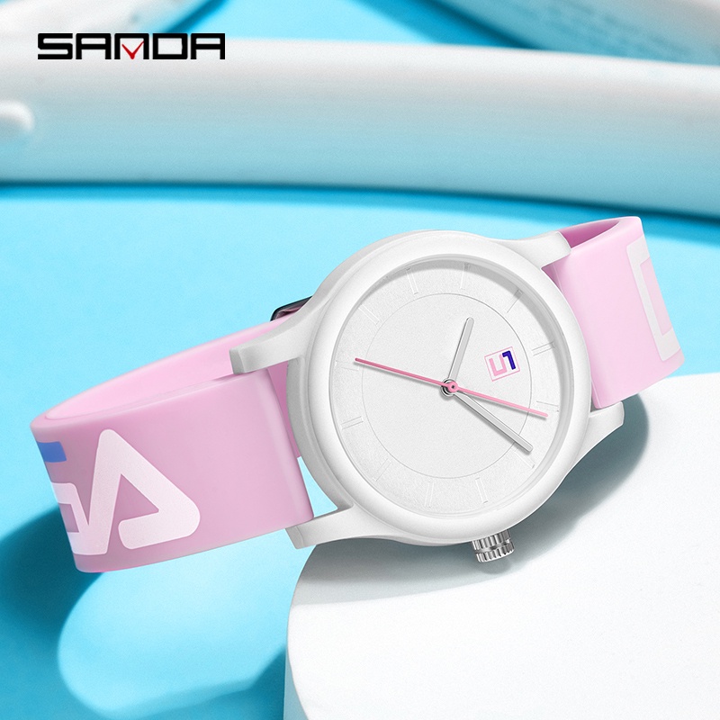 SANDA 3205 Jam Tangan Pria Wanita Analog Tali Rubber Anti Air WATCHKITE WKOS