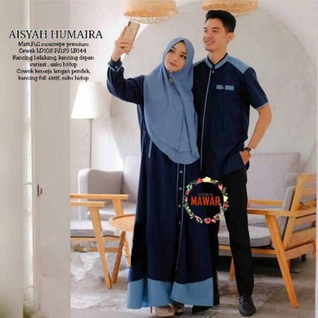 Gamis couple Aisyah Humairah baju muslim baju lebaran