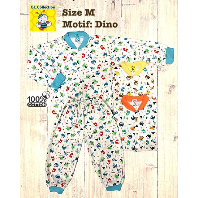 OBRAL! PIYAMA PANJANG ANAK OBLONG / KANCING DEPAN SIZE M (1-2TAHUN) 100%KATUN