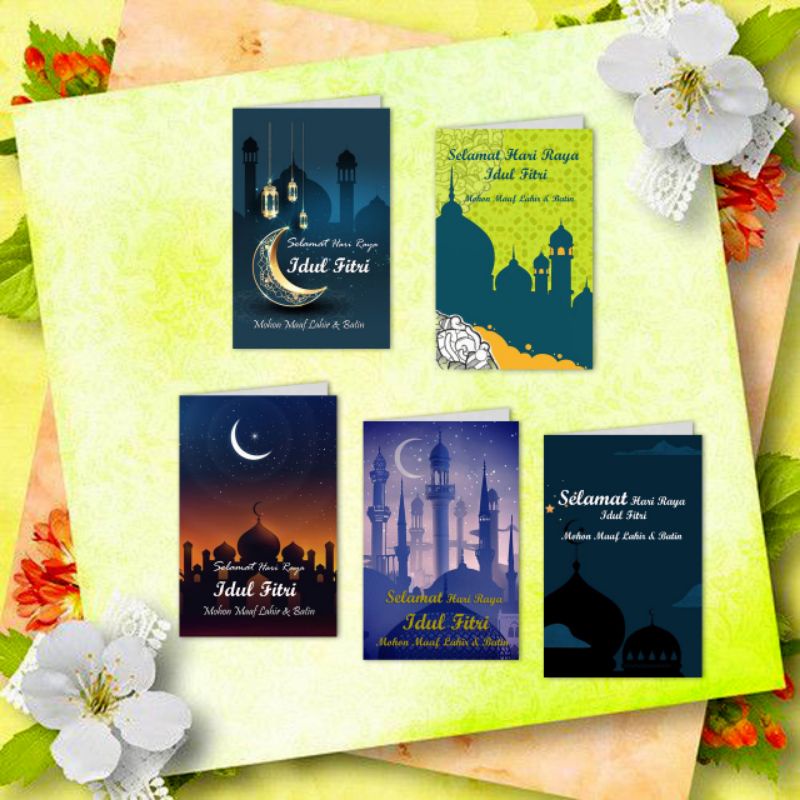 

Kartu ucapan Idul Fitri / Kard Ucapan Lebaran + Amplop