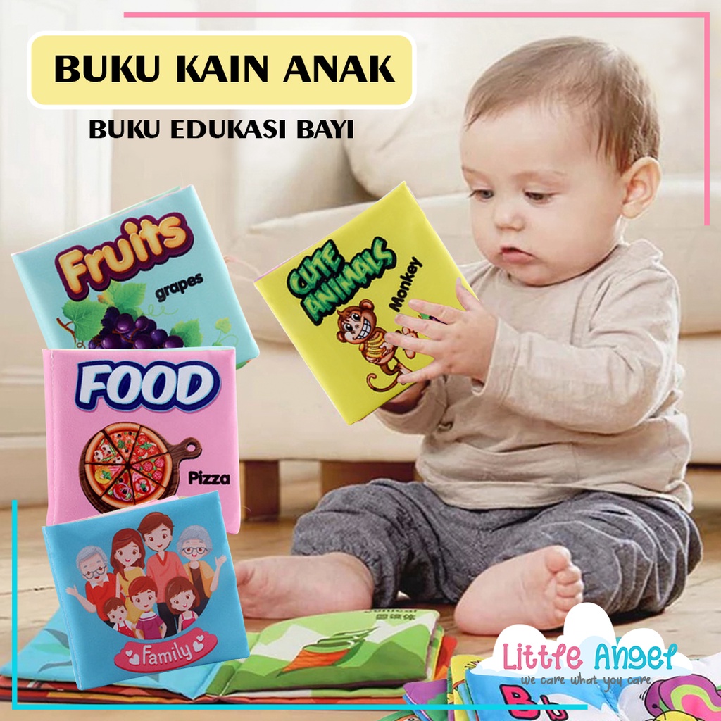 BUKU KAIN EDUKASI ANAK Buku Bantal Bayi Mainan Edukasi Karakter Anak Balita Belajar Cerita Gambar Edukatif Cloth Education Soft Book