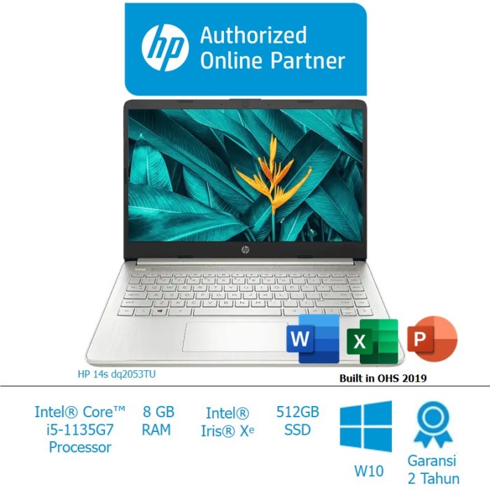 Laptop HP 14s dq2053TU Intel Core i5 1135G7 8GB 512ssd W10+OHS 14"FHD - Gold