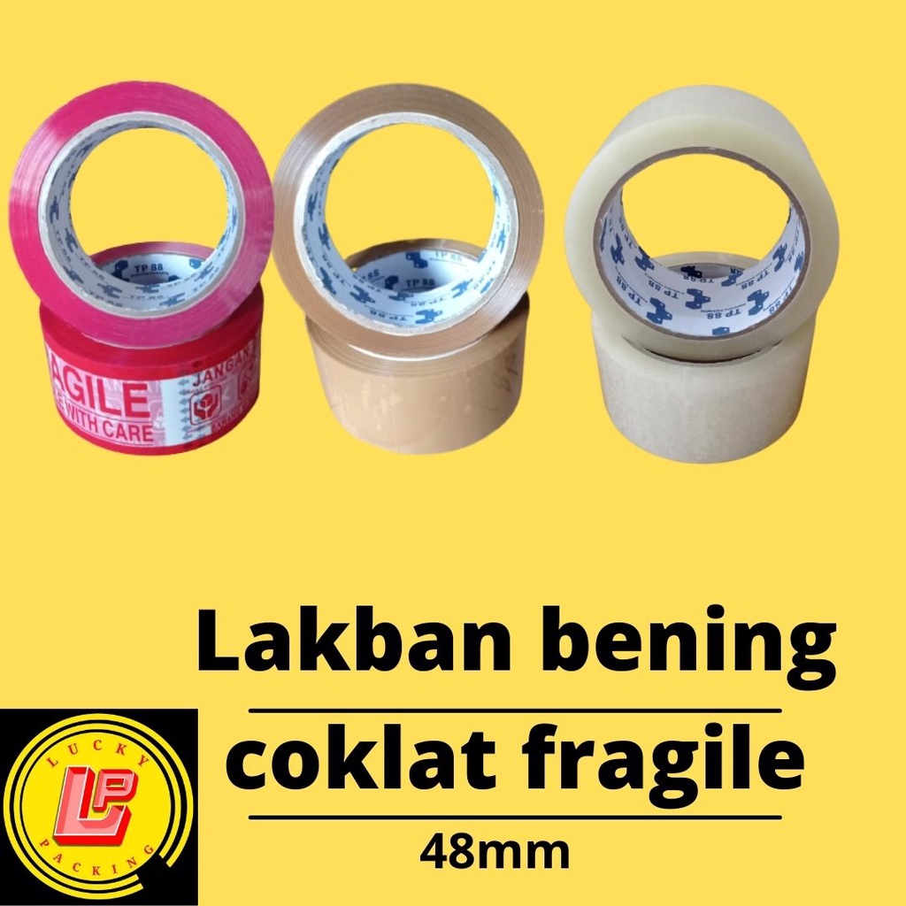 

Lakban Bening coklat fragile 48mm