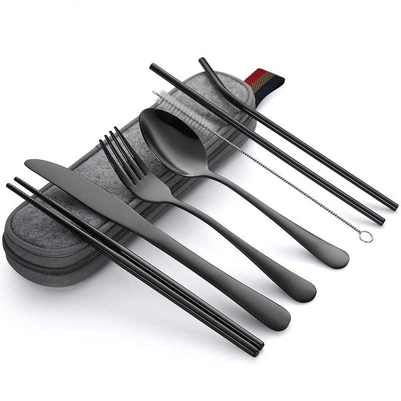 

Knifezer Set Alat Makan Sendok Garpu Pisau Sumpit Sedotan - EA02300
