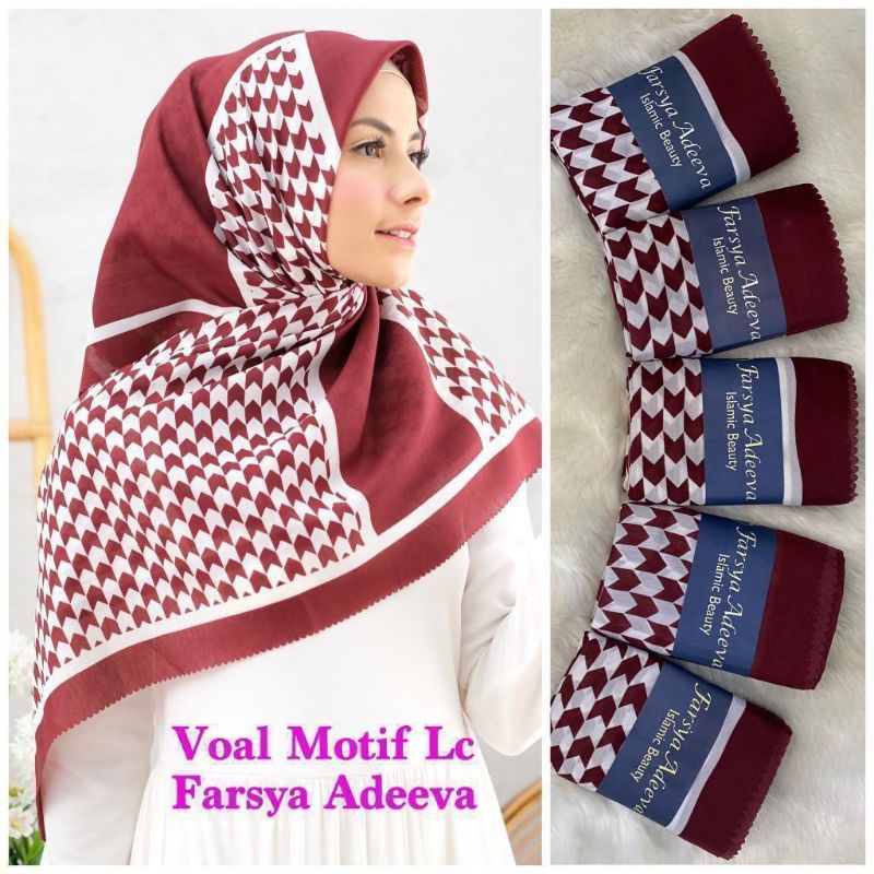 HIJAB SEGIEMPAT FARSYA ADEEVA VOAL MOTIF LC