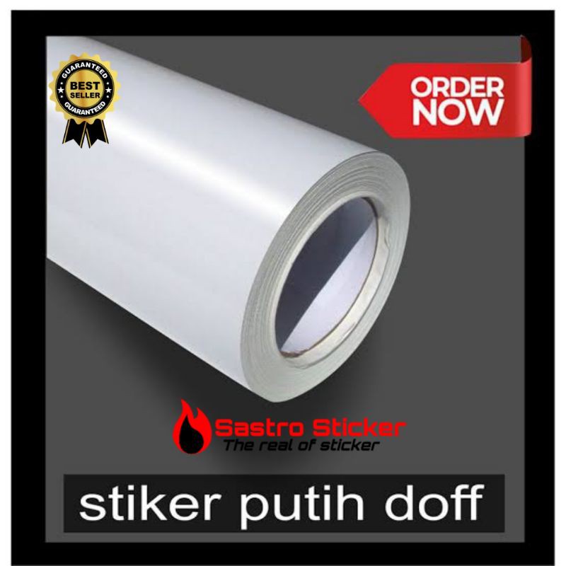 Stiker skotlet motor putih doff/matte