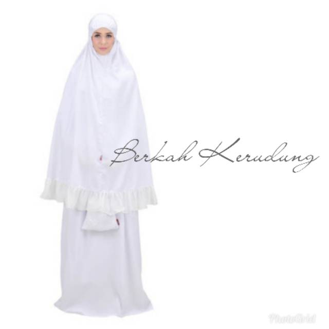 Mukena katun rayon tatuis putih