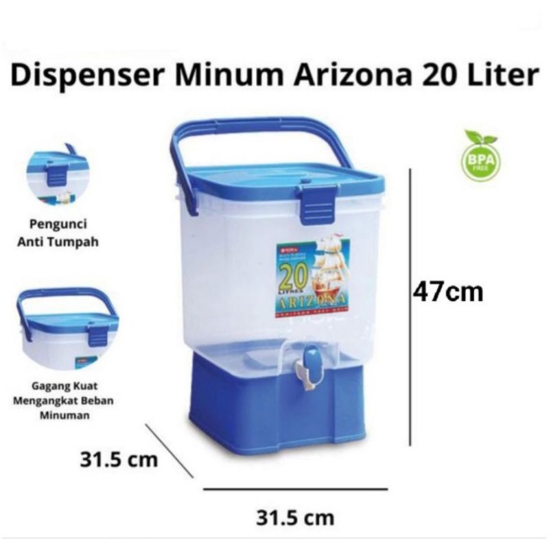 Jual Dispenser Air Arizona Liter Termos Air Aquarium Es Buah Box Air Teko Es Wadah Air Wadah