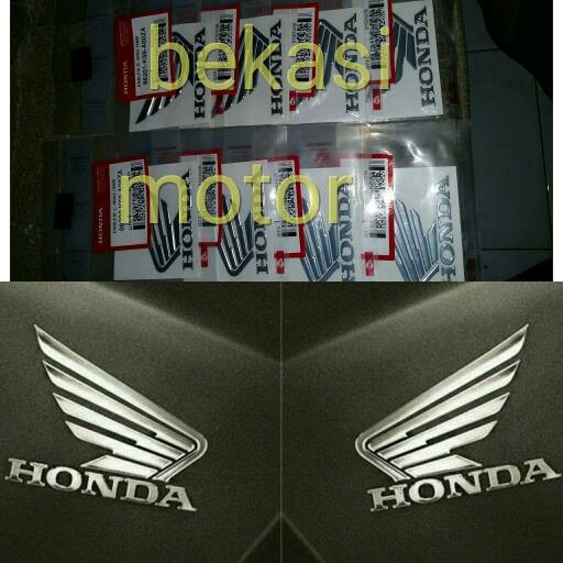 emblem logo sayap honda vario 150 original timbul chrome sepasang