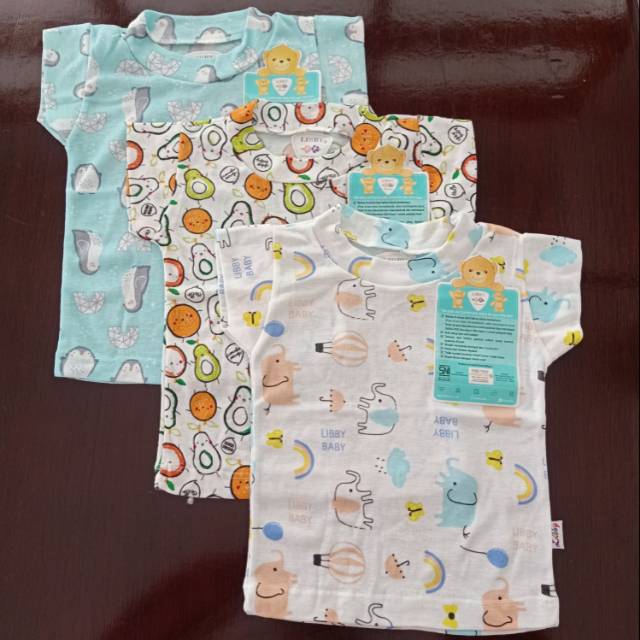 LIBBY 3 PCS OBLONG BAYI PENDEK MOTIF (0-3 BLN)