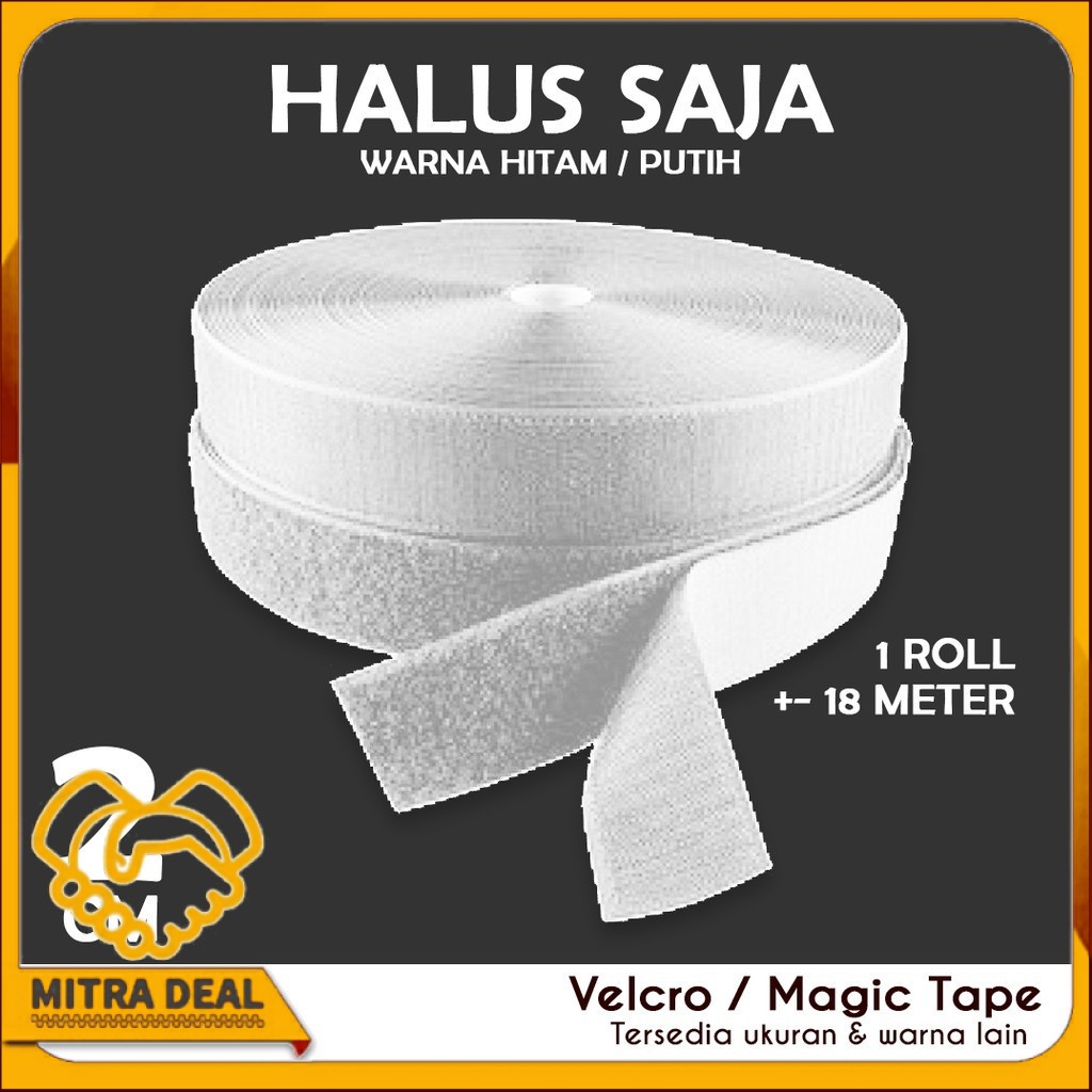 

[COD] Perekat Velcro Halus Ukuran 2 CM Magic Tape Kretekan 18 METER