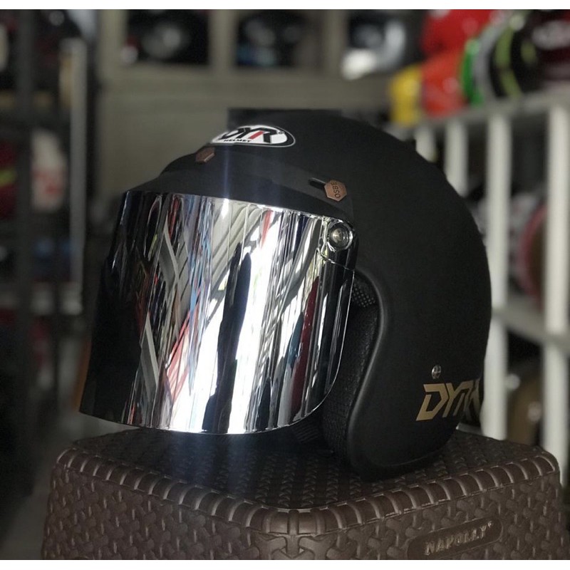 Helm Bogo DYR Dewasa Kaca Datar Silver
