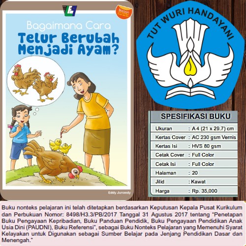 Buku Pengayaan PAUD - BAGAIMANA TELUR BERUBAH JADI AYAM