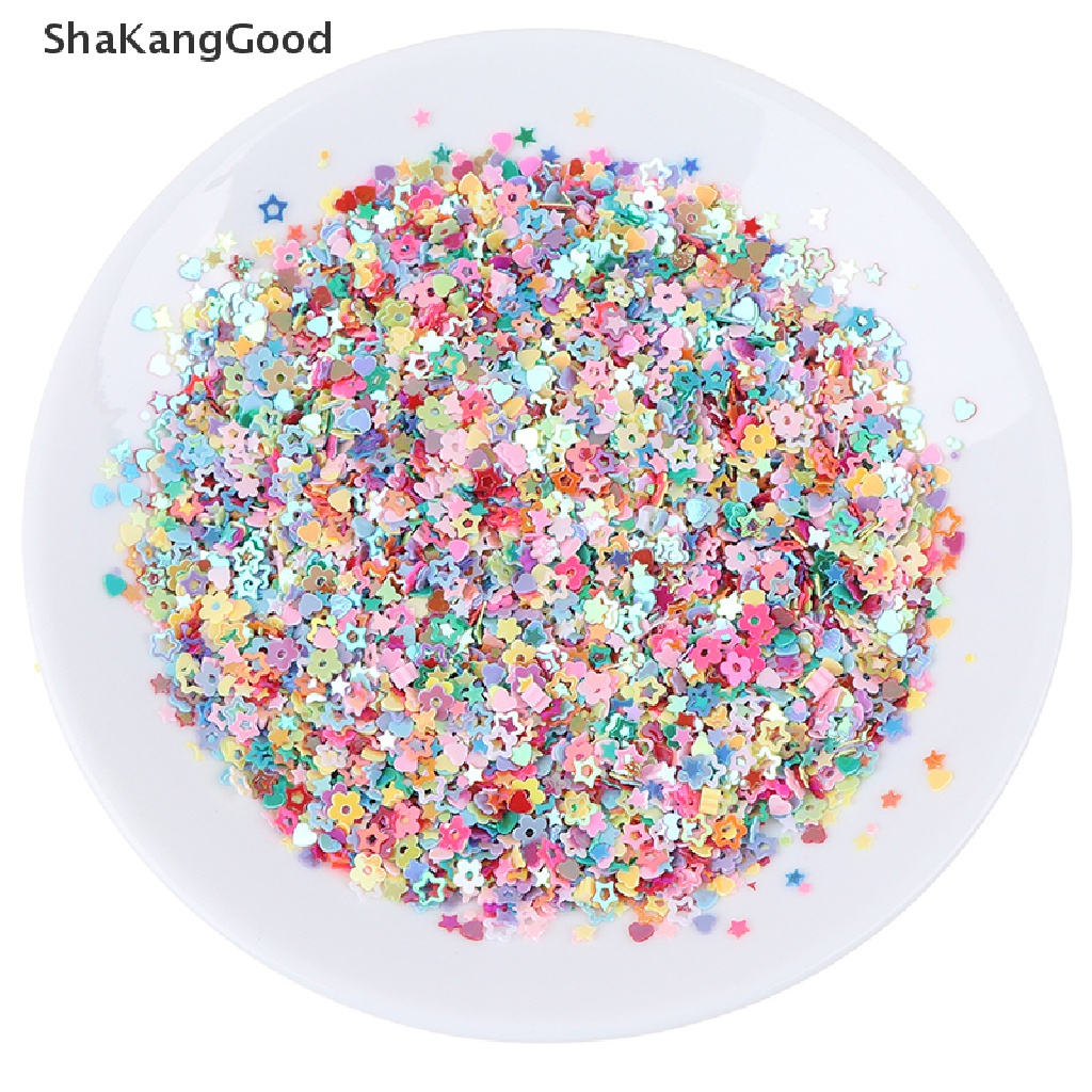 Glitter Flakes Bentuk Bintang Hati Bahan Resin Berat 15g Untuk Dekorasi