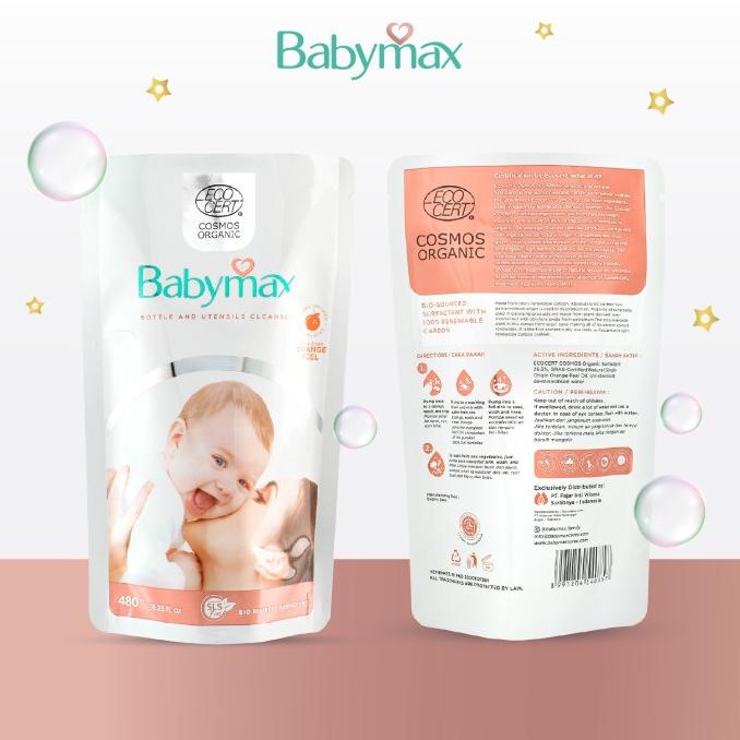 Babymax Ecocert 480mL Refill Baby Safe Bottle And Utensils Cleanser Isi Ulang Sabun Cuci Botol