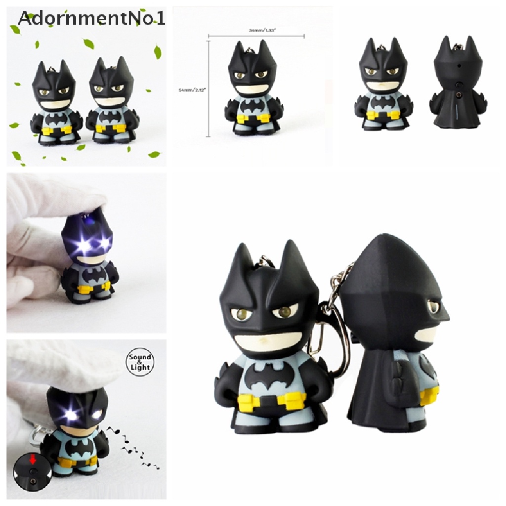 (AdornmentNo1) Gantungan Kunci Bentuk Batman Dengan Lampu Senter Led + Suara