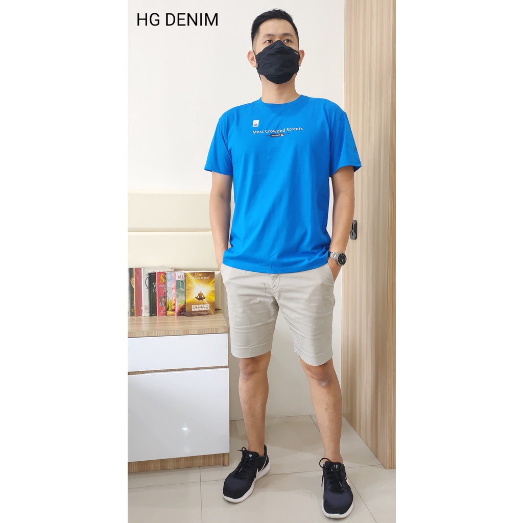 HG DENIM L COTTON COMBED KAOS PRIA POLOS PENDEK