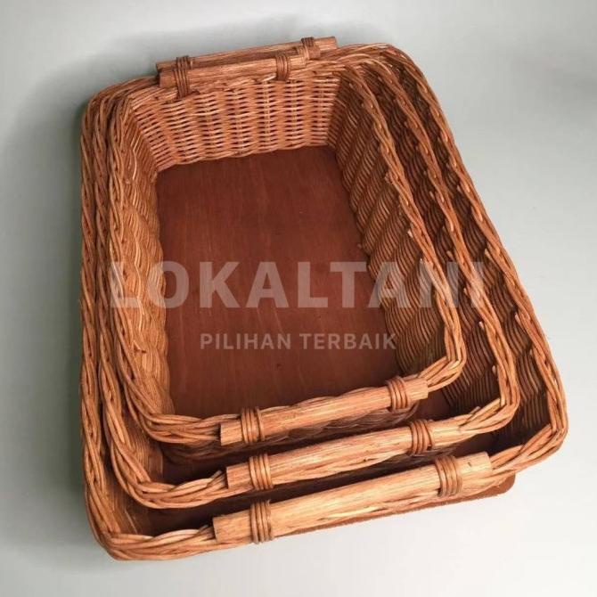 

Nampan Rotan 3 Ukuran/ Baki alas papan/ Baki rotan/ Tray Rotan