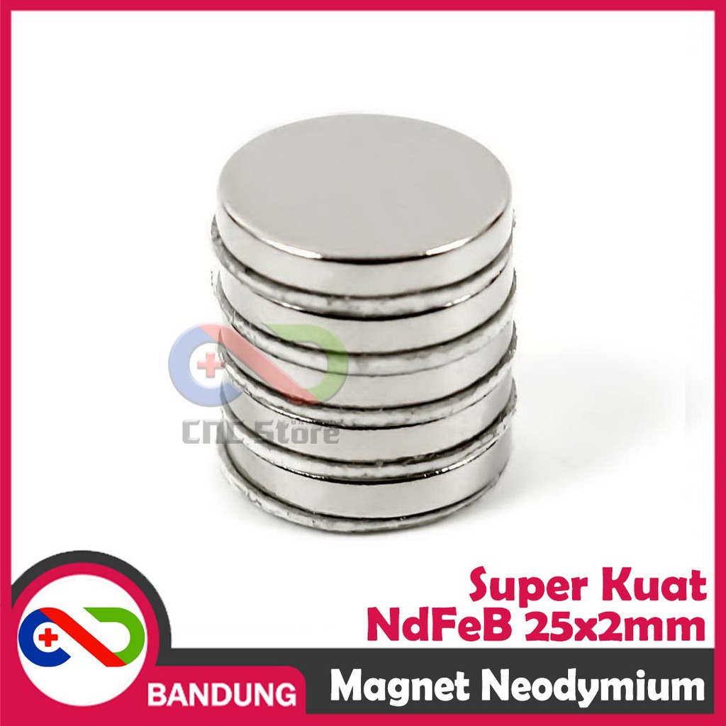 MAGNET NEODYMIUM NDFEB BULAT PERMANEN 25X2MM