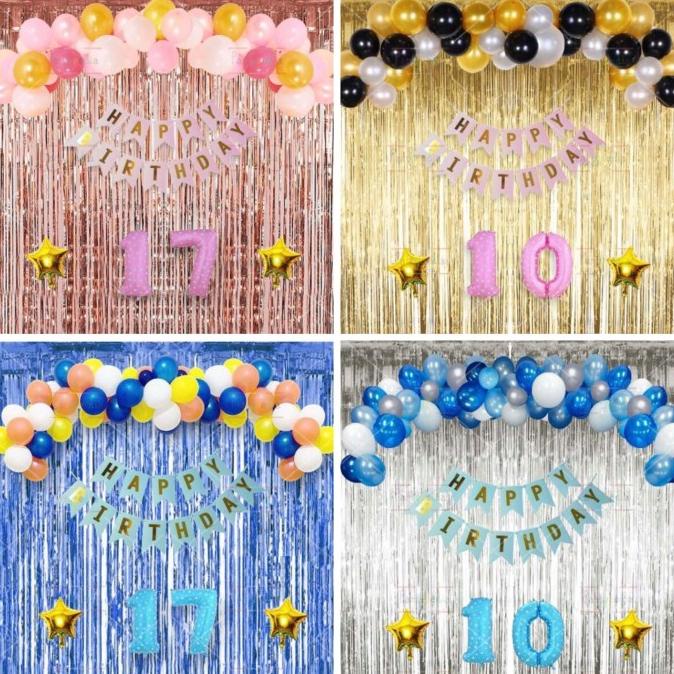 Paket Dekorasi Ulang Tahun Happy Birthday Background Backdrop Tirai