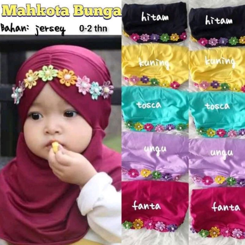 Jilbab Bayi 0-2 thn / Mahkota Bunga