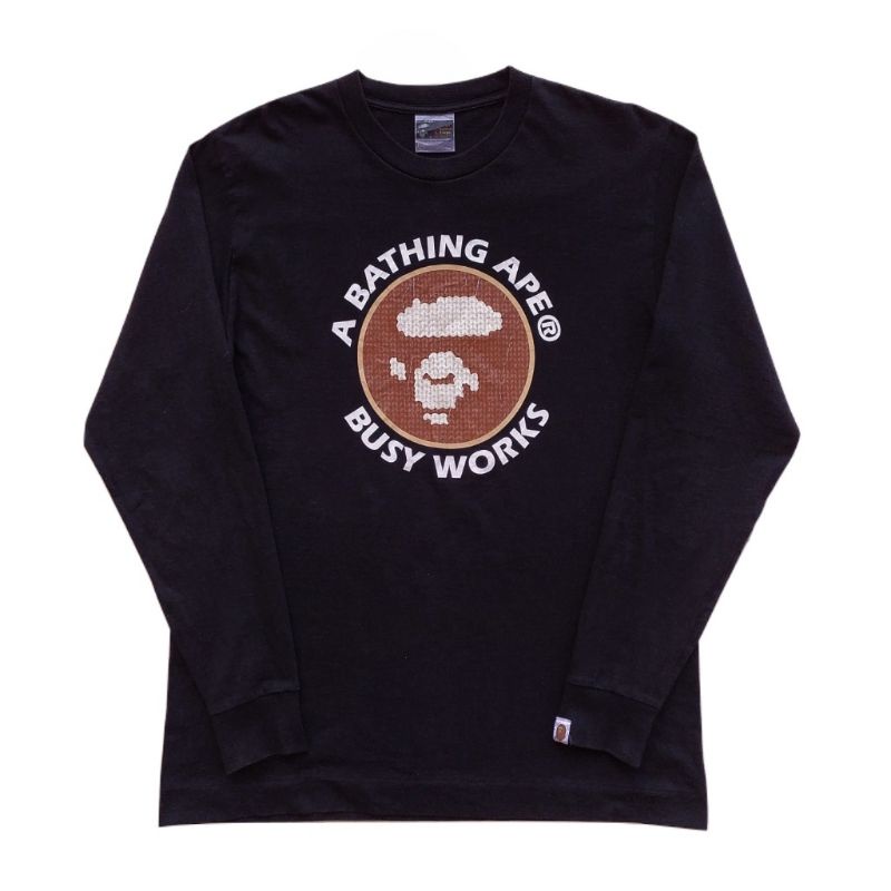 kaos vintage A BATHING APE BAPE longsleve original Single stich Preloved bekas