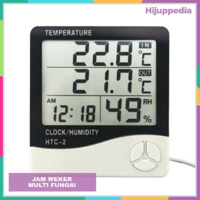 Jam Weker Digital Alarm Sensor Suhu Temperature Lembab HTC-2 HTC 2 Murah