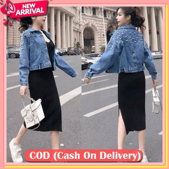 Jacket Jeans Gracia Wanita Denim Jaket Lepis Oversize Jins Jaket Klasik Kekinian Cewe Cewek Jaket Mu