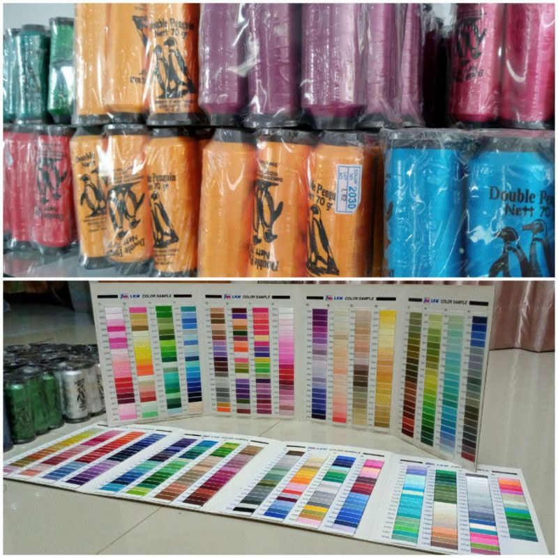 Benang Bordir | DoublePenguin | Viscose Rayon  | Benang Tenun Pakan | per 12 pcs (1 lsn)