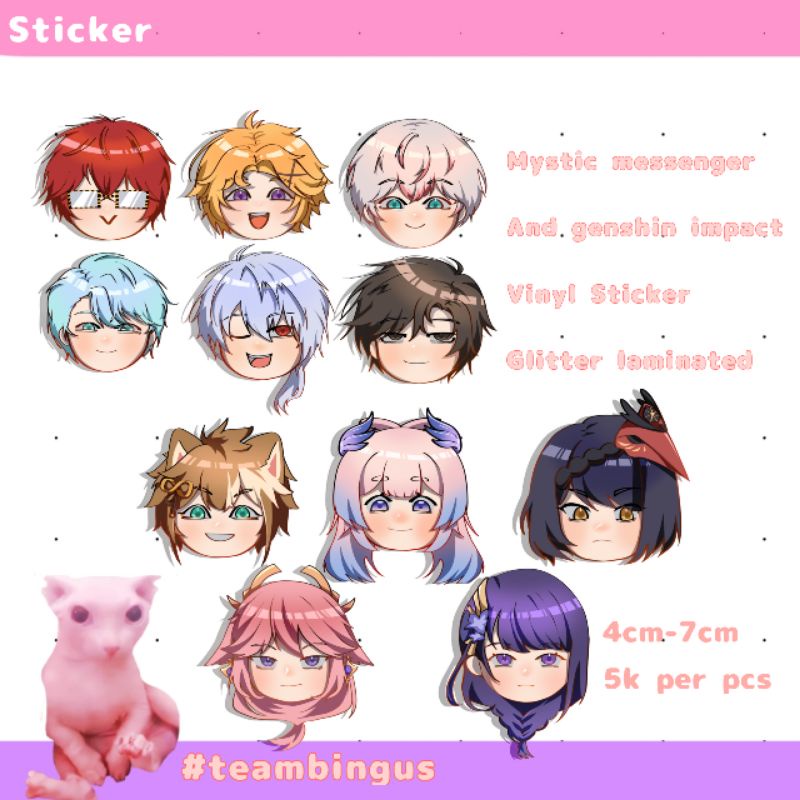 stiker genshin impact dan mystic messenger