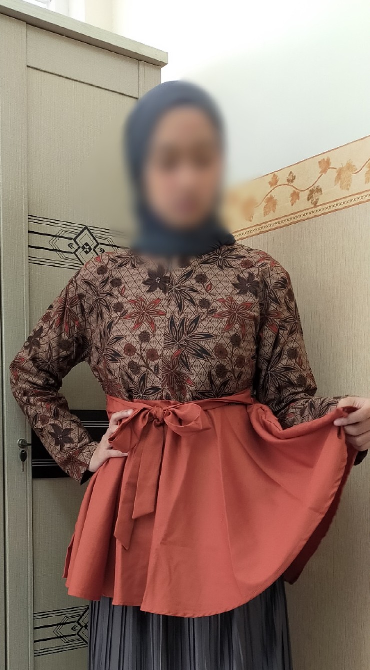 Atasan Batik Wanita Floral Polos 0831