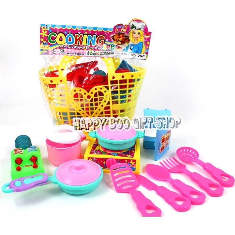 mainan kitchen set mainan anak cewek keranjang masak masakan cooking set cosk