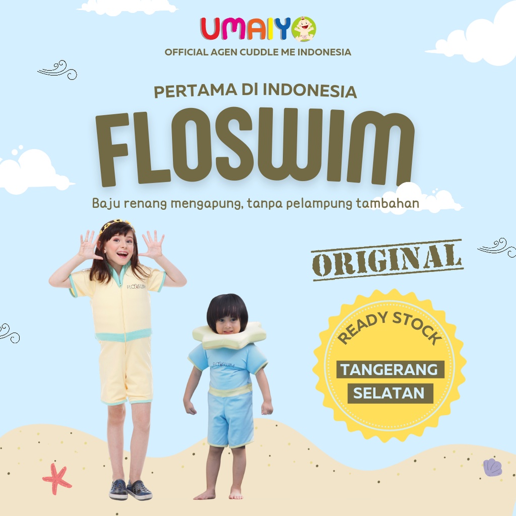 [GRATIS KACAMATA RENANG] CUDDLE ME FLOSWIM Baju renang pelampung anak bisa mengapung anti tenggelam