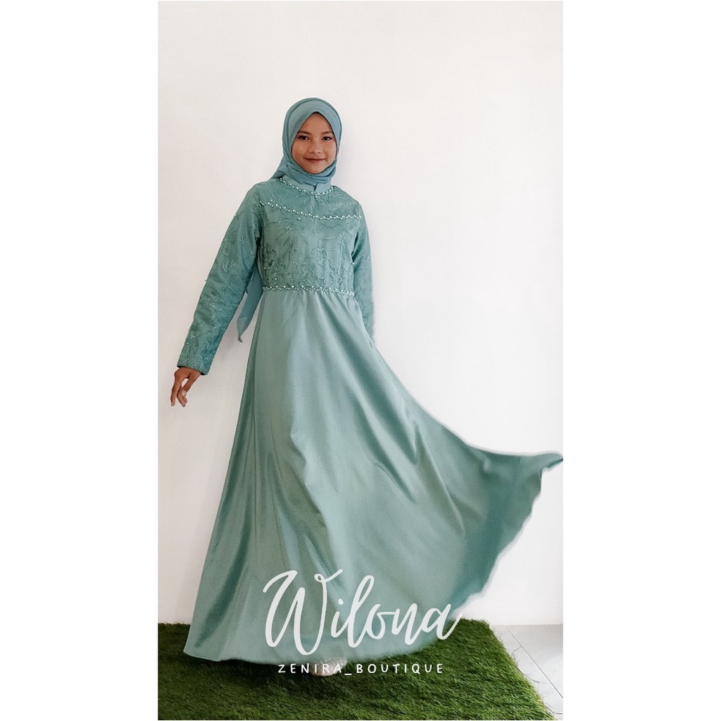 WILONA BAJU PESTA / dress tulle bordir berpayet / couple kondangan / bumil / wisuda / bridesmaids