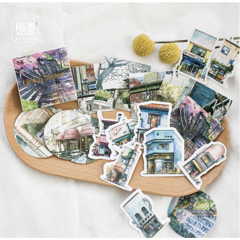 (45 PCS) STICKER AESTHETIC CUTE BOX STIKER LUCU MURAH BINATANG ORANG BUNGA SCRAPBOOK STIKER HP-Store