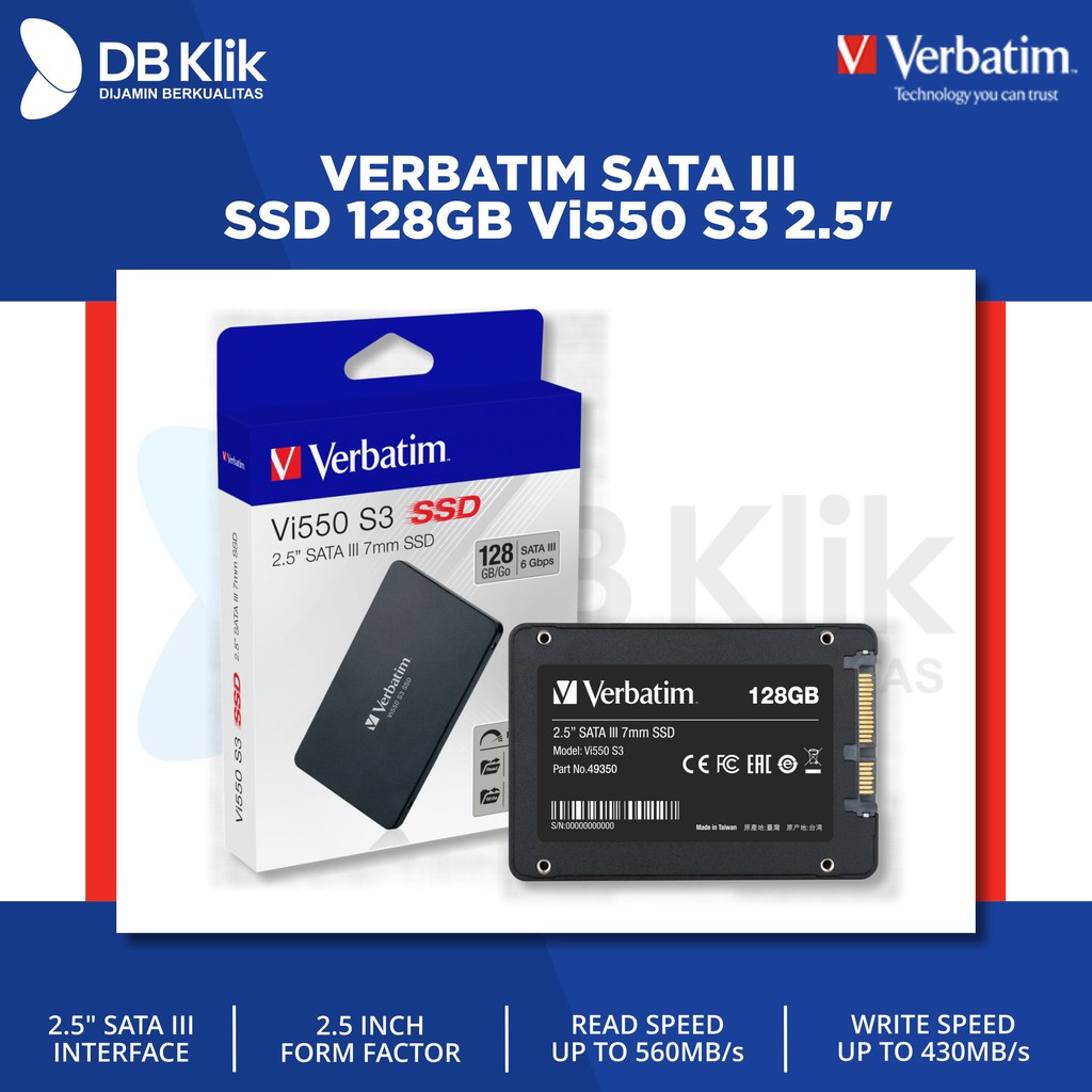 VERBATIM SATA III SSD 128GB | Vi550 S3 2.5&quot;