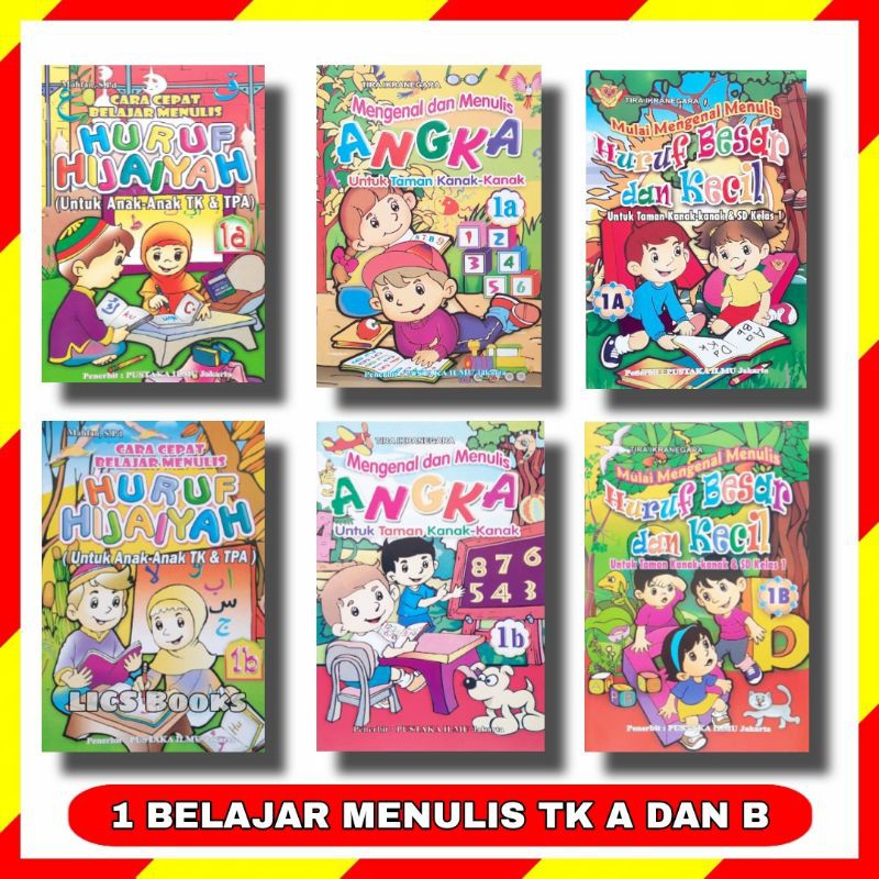 Jual Buku TK SD Kelas 1 Belajar Mengenal Dan Menulis 1A 1B 2A 2B Angka ...