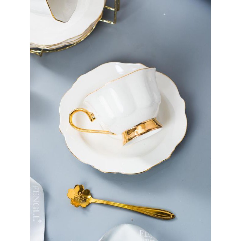 Tea cup Flower spoon set / Cangkir / Gelas teh cangkir kopi gelas kopi