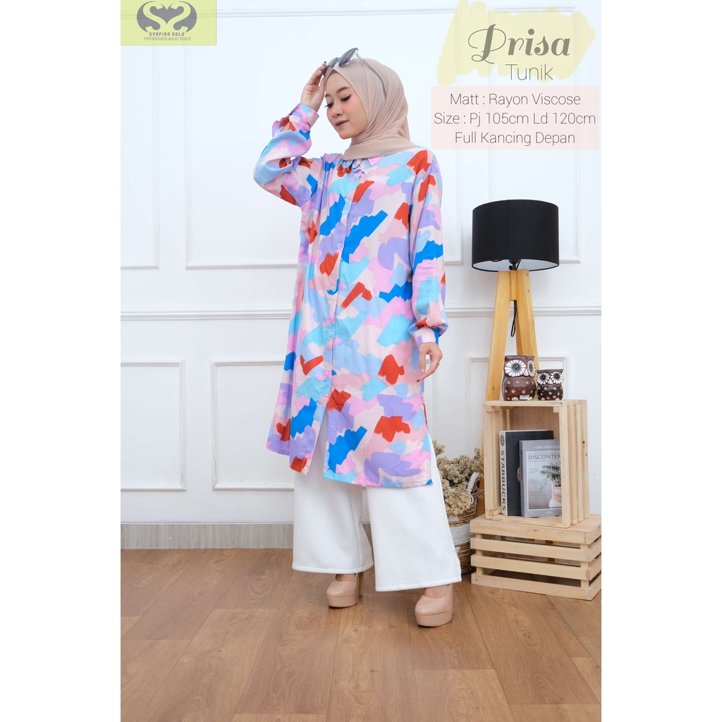 PROMO LONG TUNIK/ATASAN WANITA MOTIF RAYON VISCOSE LD 100/110/120