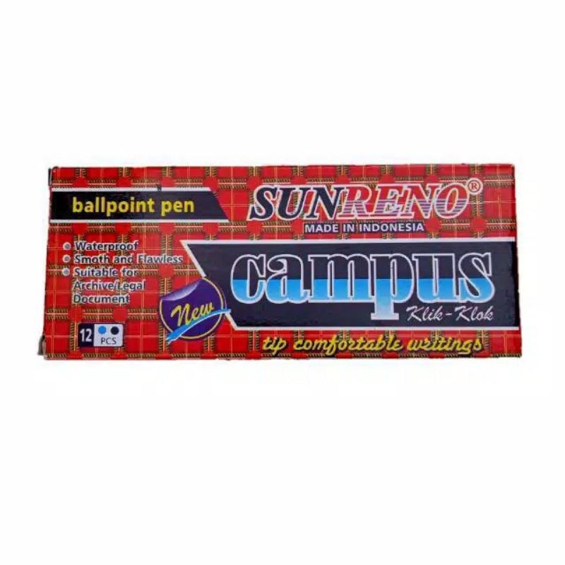 

Pulpen Sunreno Campus Tinta Hitam Per Lusin