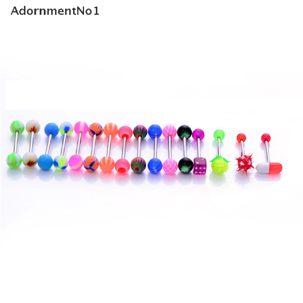 (AdornmentNo1) 16pcs / Set Anting Tindik Lidah / Tubuh Aneka Desain Untuk Wanita