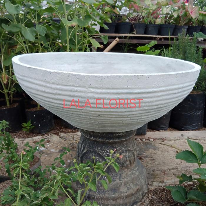 pot bulat minimalis untuk teratai 50cm