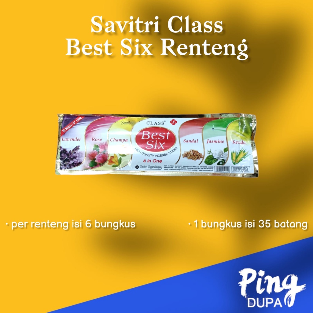 Per Renteng Dupa Best Six By Savitri India Isi 6 Pack