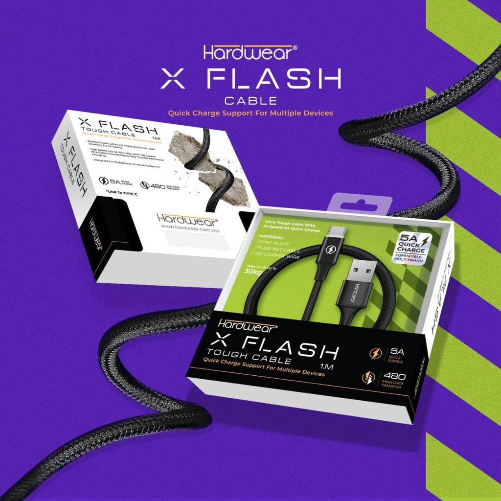 Kabel Data USB Type C Hardwear X Flash - Fast Charging 5A