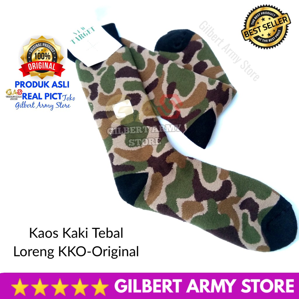 Grosir Kaos Kaki Loreng Nkri Murah Tebal Kaos Kaki Pdl Tni GILBERT ARMY STORE -Kaos Kaki Loreng Tni