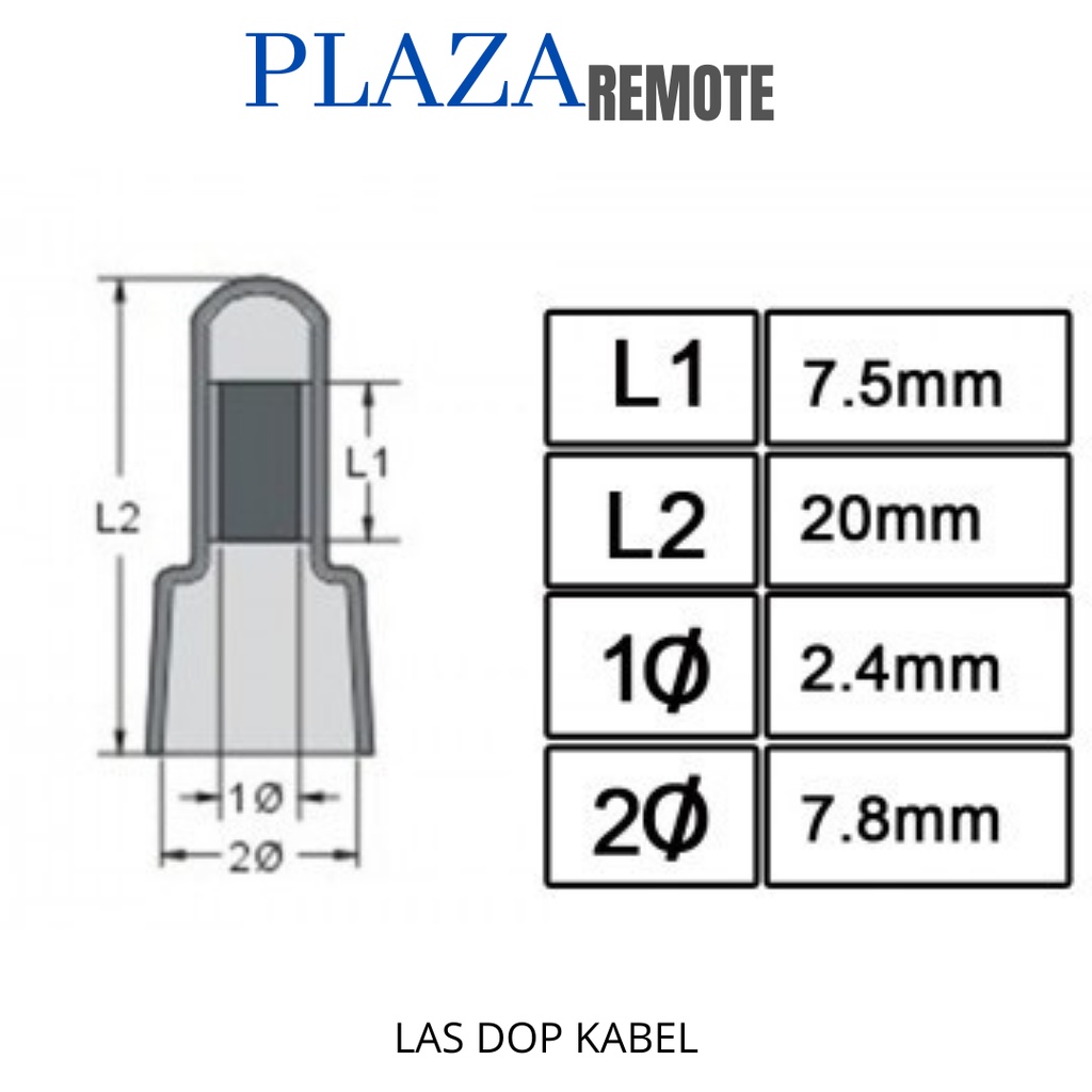 LAS DOP KONEKTOR PRESS KABEL PUTIH CE - 2 PENUTUP SAMBUNGAN KABEL