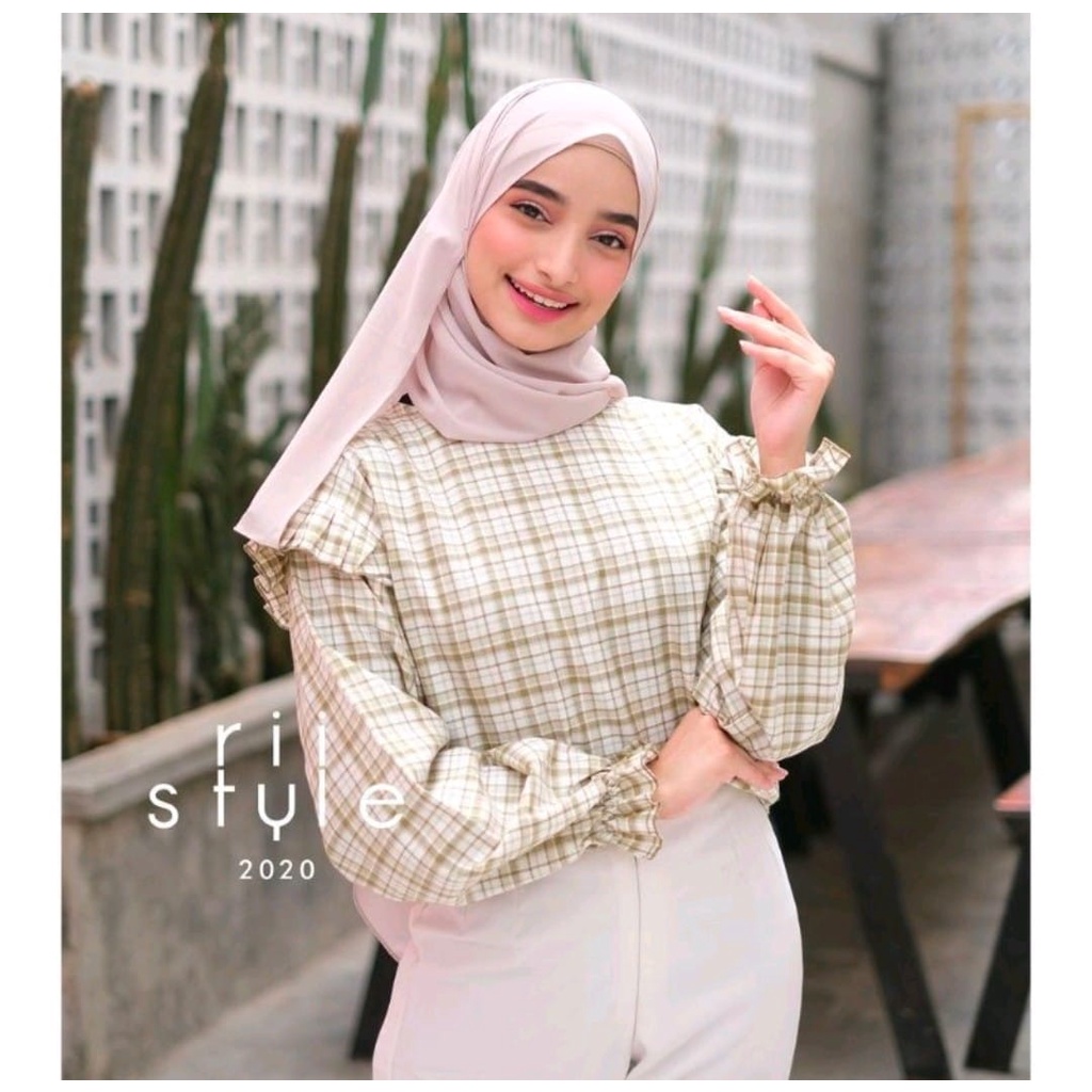 RILLO RUBI TOP BLOUSE BAHAN KATUN KOTAK