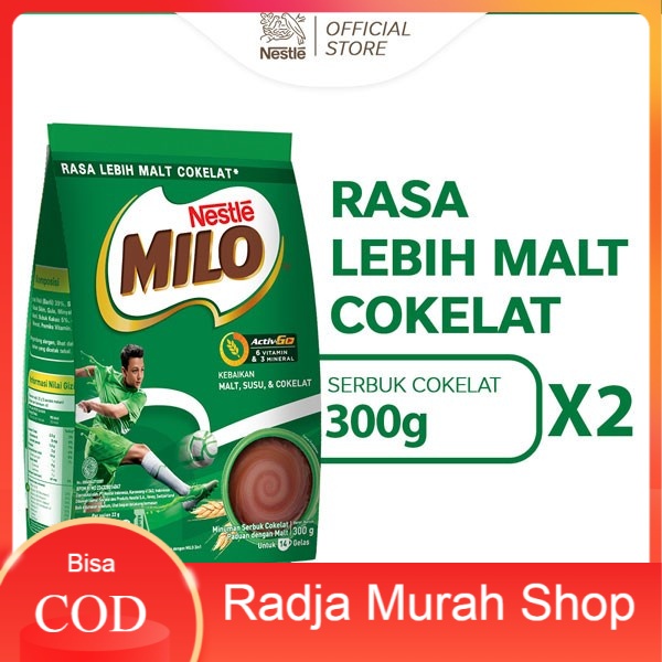 

NESTLE MILO ACTIV-GO Minuman Cokelat Berenergi Pouch 300g 2 pcs